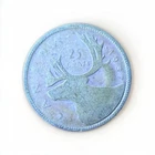 Canada 1937 - 25 Cent Quarter Canadian Coin - 80% Silver
