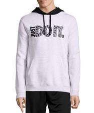 NEW MEN  S NIKE LONG SLEEVE FLEECE HOODIE SWEATSHIRT  IN HEATHER GRAY WHITE  