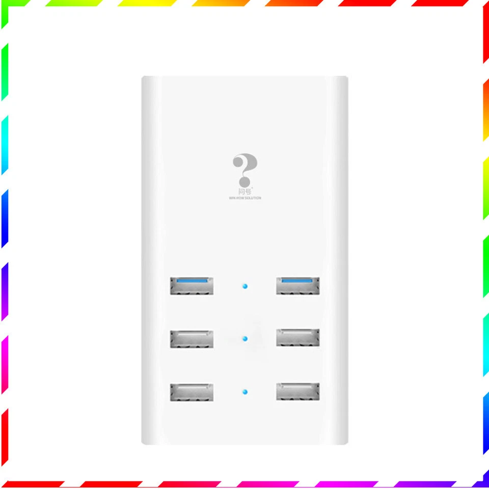 Estación de carga rápida 6USB salida total 5V/7.2A Hub adaptador de carga multipuerto Foto 2 de 4