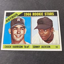 1966 Topps Baseball Astros Rookie Stars Sonny Jackson/Chuck Harrison Card # 244. rookie card picture