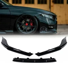 YF Style Front Bumper Lip Splitter Kit Gloss Black For 2018-20 Honda Accord 4Dr