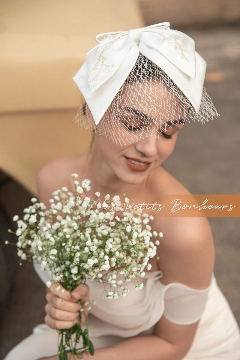 Wedding Veil for Brides | 2 Tier White Bridal Veil | Wedding Veils for  Brides White Ideal for Elegant Wedding Ceremonies | Bow and Rhinestone