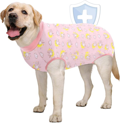 Dog Recovery Suit, Surgical Recovery Suit for Dog Female after Spay, Rabbit Patt - Picture 11 of 12
