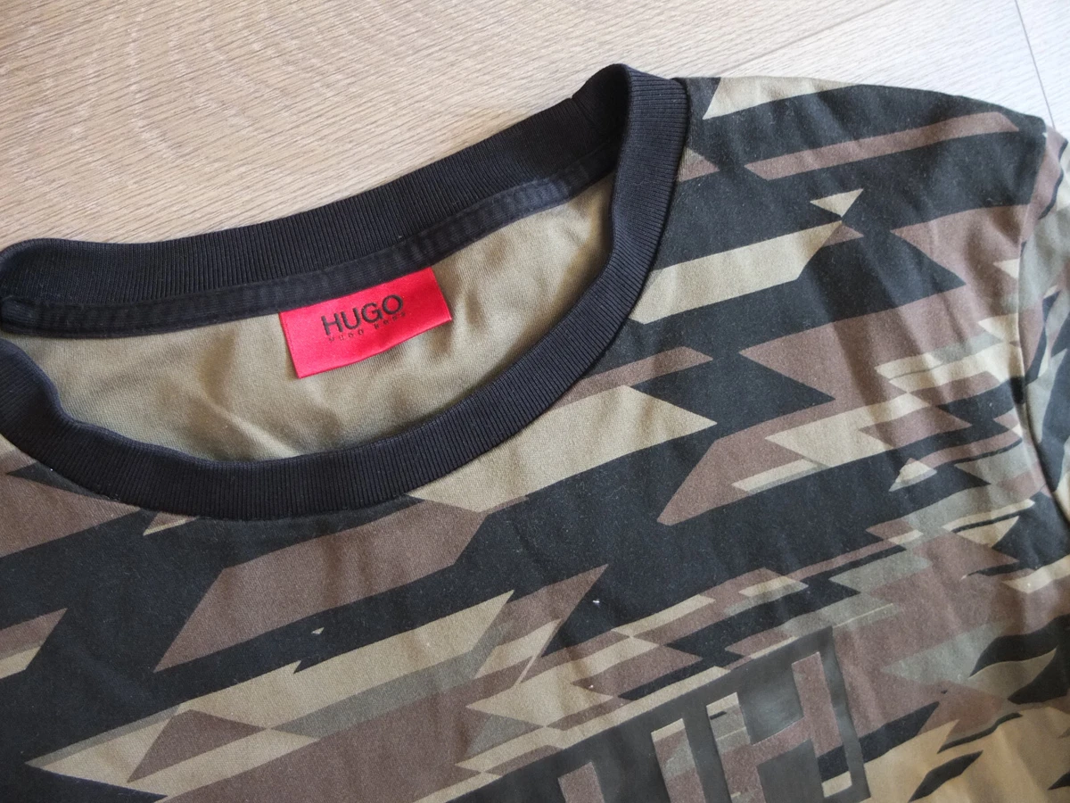 HUGO BOSS Red Pullover Thick Bac Shirt Size L Mint Camouflage eBay