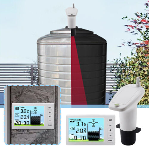 Ultrasonic Tank Liquid Depth Level Meter W/ Temperature Sensor Time Display - Picture 5 of 9