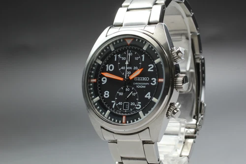 [Near MNT] SEIKO クロノグラフ 100m 7T94-0BL0 ブラック クォーツ メンズ 腕時計 日本製 - 画像11/11