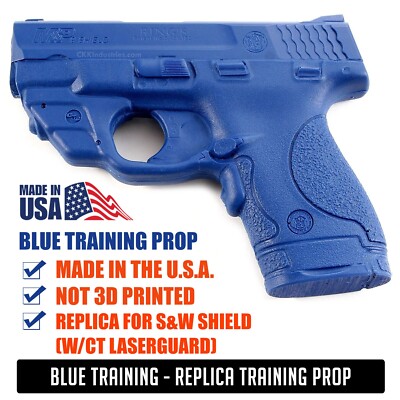 Blue Training Prop for S&W SHIELD (w/CT Laserguard) - Solid Resin - Not a Gun