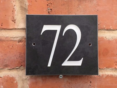 Qualität glatte Oberfläche Schiefer Haus Schild Plakette 6'' x 5'' JEDER NAME/NUMMER!! 