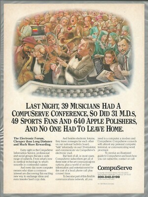 1986 CompuServe advertisement, CompuServe Forums, early internet