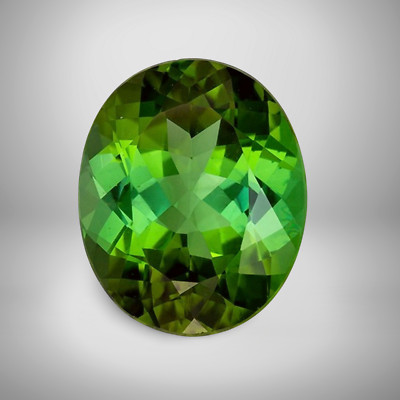 Green Tourmaline Oval Cut Gemstone 2.2 Cts - 10x8 mm VVS Precious Jewelry Gem