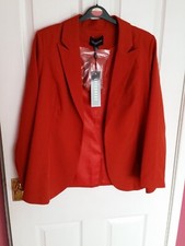 Ladies Nwt Lovedrobe Terracotta Red Tailored Belted Jacket Size 14