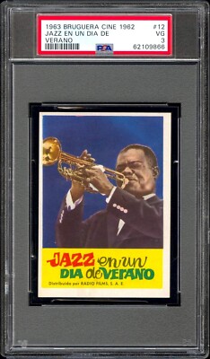 1963 Jazz on a Summer's Day Louis Armstrong PSA Card #12 BRUGUERA Spanish HIGEST