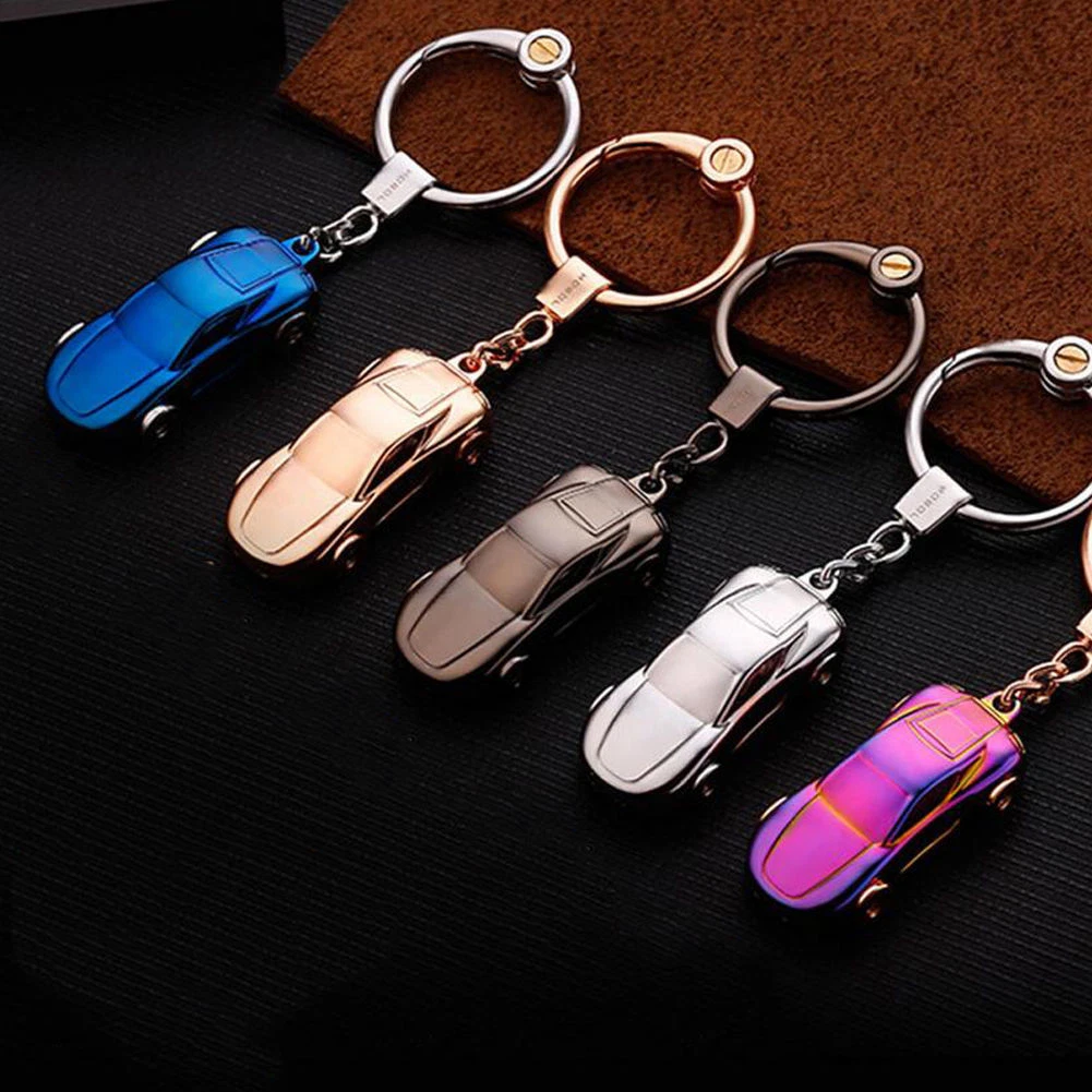 New LED Car Key chain high quality Men Top Metal Keychain Key Holder Women Car  Key