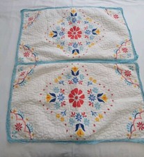 Pioneer Woman Mazie Medallion KING 2 Two Pillow Shams Set Quilted