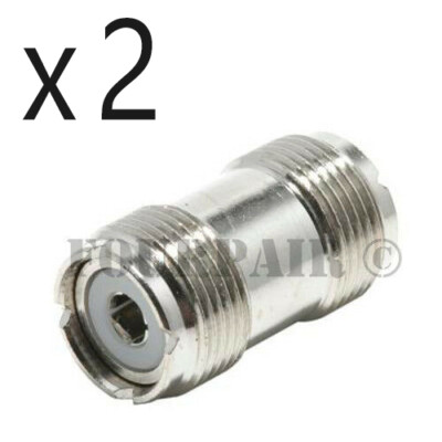 2 Pack - UHF SO-239 Female Coupler RF Adapter Barrel Connector for PL-259 Plugs