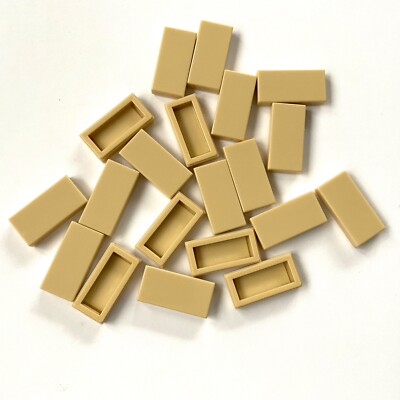 20 Lego Fliese Fliesen 1x2 beige tan NEU 3069b 3069