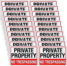 Yaocom 20 Pack No Trespassing Signs Private Property 10 x 7 Inch Rust Free... 