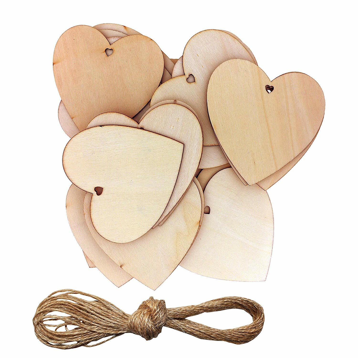 Kurtzy Cuori Legno - 10 x 10 cm Incompiuto A Forma di Cuore Abbellimenti (C8B)