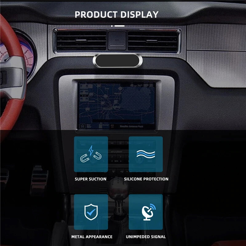 New Universal Magnetic In Car Mobile Phone Holder Mini Strip Shape Stand Bracket | UK