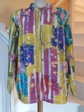 Indigo Moon Colourful Summer Yellow Floral Embellished Boxy Jacket 1xl Bnwot