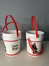 Captain Morgan Plastic Mini 5 inch Buckets w/ Handles Set of 4 party beach pool