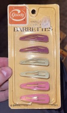 NEW IN PACKAGE VINTAGE 1982 GOODY 6- BARRETTES PINK Purple Green Prop 80s 7911