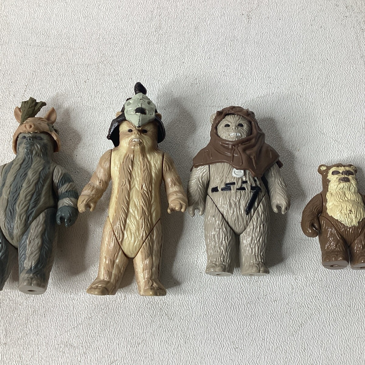 Vintage STAR WARS THE POWER OF THE FORCE EWOKS LOT Of 4 Potf With