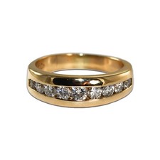 14K Yellow Gold Diamond Wedding Band 0.50ct