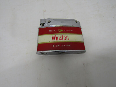 winston cigarette lighter OLD VINTAGE WINSTON MODERN FLAT CIGARETTE LIGHTER WINSTON ADVERTISING
