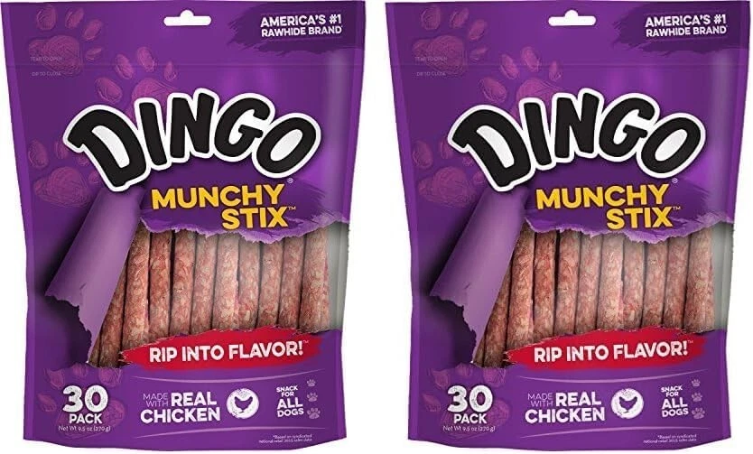 Dingo Munchy Stix Piel Cruda y Pollo Golosina para Perros, 30 Ct (Pack de 2) Foto 2 de 4