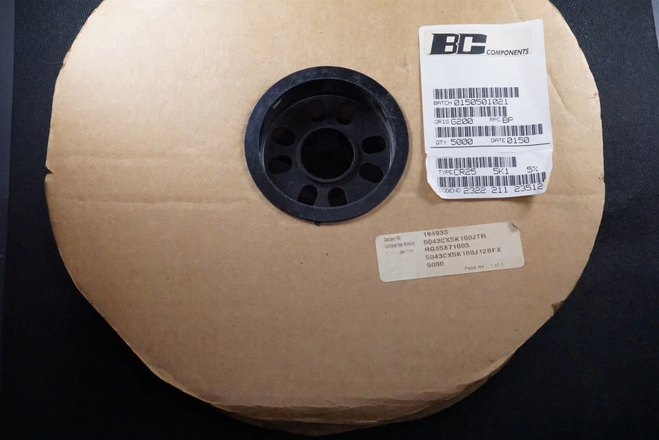 Lote de 100 resistencias de película de carbono Philips 5043CX5K100J 5,1 K ohmios 1/3 W 5 % axial Foto 2 de 2