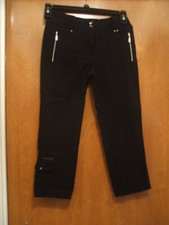 Jamie Sadock Black Capris Sz 0 Golf Nylon Ray...
