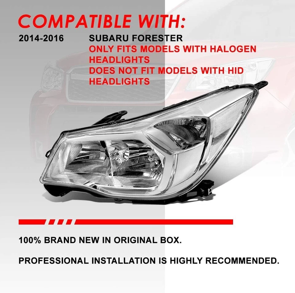 RIGHT HEAD LIGHT LAMP for SUBARU FORESTER S4 SJ SJ9 SUV 2013- 2016 HALOGEN RHS - image 2 of 4