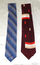 Am Vets Art Deco Swing 1950s Mens Neck Ties in Maroon Blue Print
