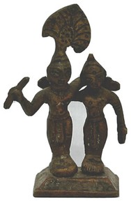 Old Indian Brass Figurine of Krishna and Radha