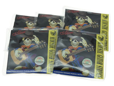 5x Set Alice Edelstahl Folk Akustikgitarrensaiten superleicht 0,011-,052