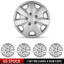 New 16" Set of 4 Silver Wheel Covers Snap On Hub Caps fit R16 Tire & Steel Rim