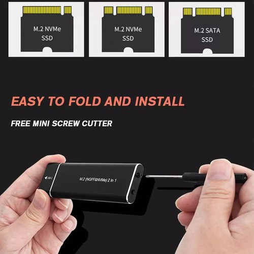 M.2 NVMe SATA USB-C 3.2 Adapter External SSD Key for M / M+B Case - Photo 7/14