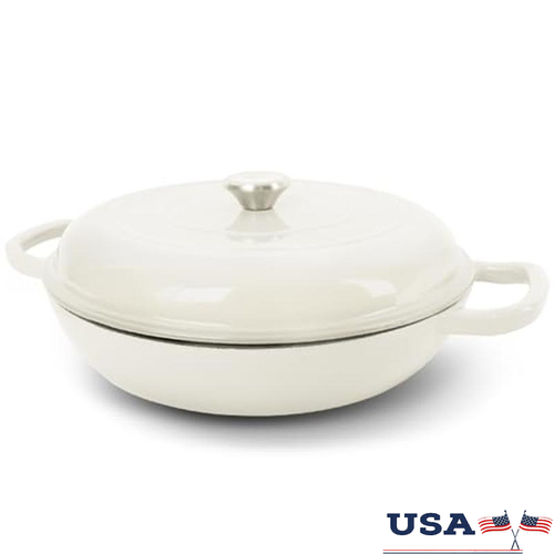 Enameled Cast Iron Dutch Oven Non Stick Pot Round Cook Bake Oven Safe 500F New