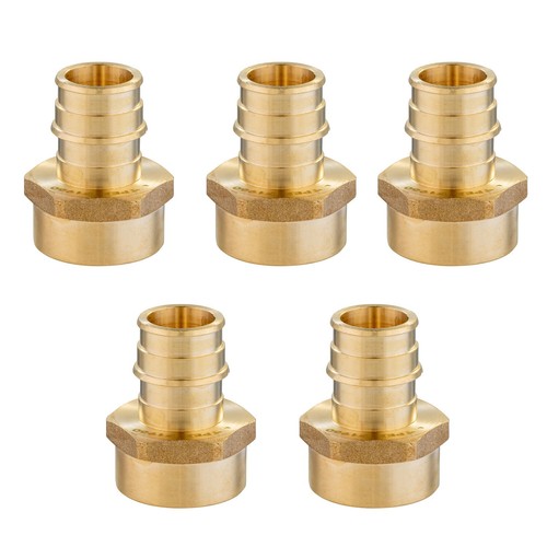 EFIELD 5 PCS Pex A 1"x1" Female NPT Adapter Expansion Brass Fittings ,No Lead