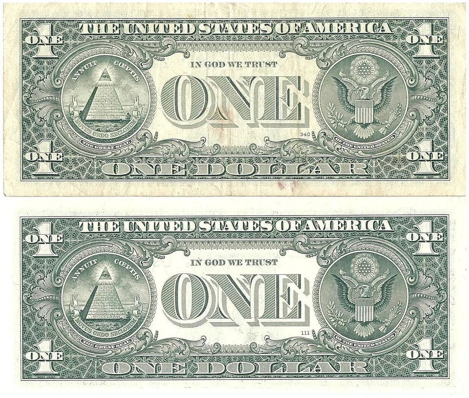 Matching Serial Number Fancy Federal Number Note One Dollar Reserve Note - Image 3 of 4