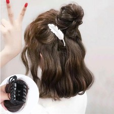Natural Curly Messy Bun Hair Clip in Synthetic Claw Clip Ponytail Bun One Piece
