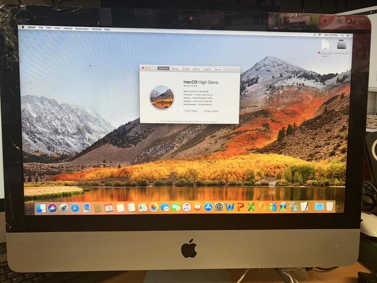 macOS 10.13, High Sierra 2013 Apple Desktops & All-In-One