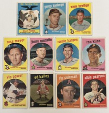 ⚾️1959 Topps 11-CARD LOT, NO CREASES, includes High-#s 572 (Pierce AS) + #529