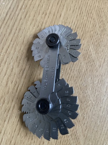 Medidor de paso de rosca medidor de paso de tornillo métrico v-us-amer-nat-4-84 - Imagen 3 de 10