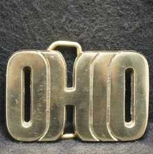 WJ03103 VINTAGE 1978 **OHIO** STATE COMMEMORATIVE SOLID BRASS BELT BUCKLE