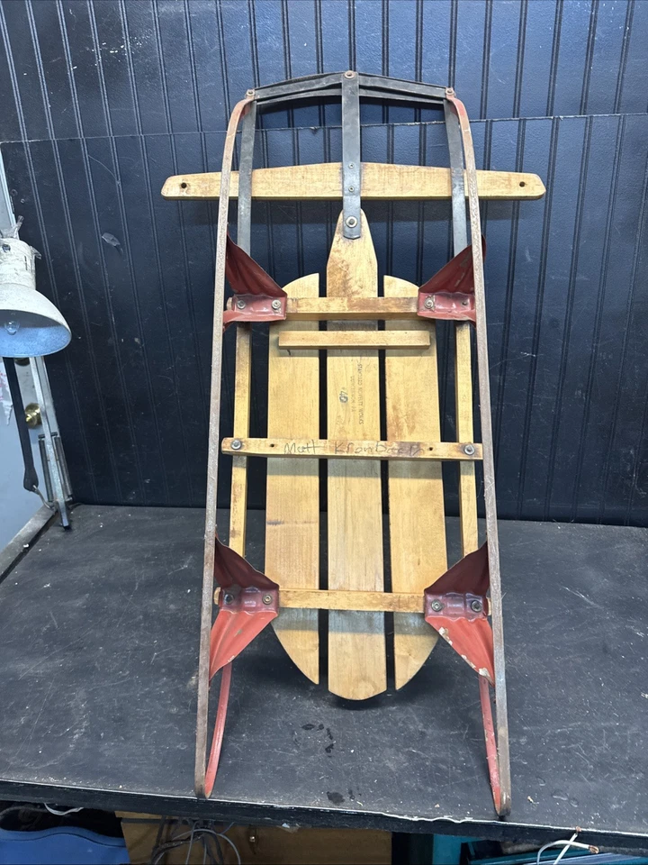 Rare Vintage Wood / Metal Lightning Guider 41” Snow Standard Novelty Free Ship - Image 3 of 4