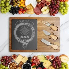 Purves Clan Crest Scottish Charcuterie Board