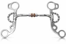 5" Argentine Jointed Copper Roller Mouth Short Shank Horse Snaffle Bit 35663B