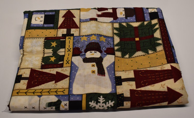 2 yards SNOWMAN CHEATER QUILT COTTON FABRIC country rustic folk art LESLIE BECK